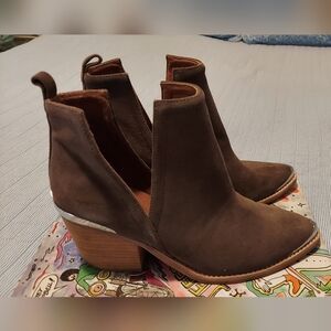 Jeffrey Campbell Brown Ankle Booties with Silver Accent